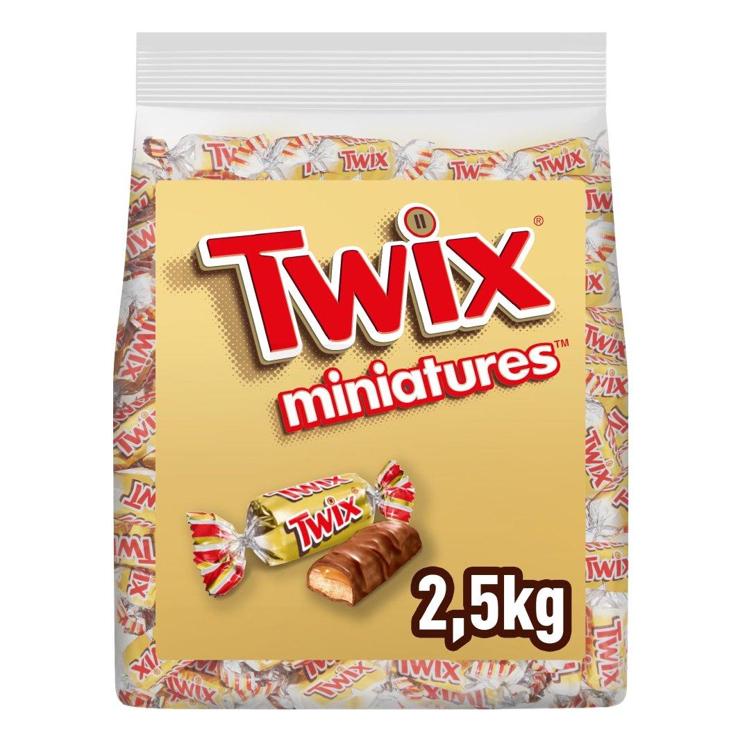 TWIX Mini Milk Chocolate Caramel Candy Bar, Bulk Pack Sweetener Cane Sugar Features Gluten-Free Cocoa Content > 50 % - 70 %