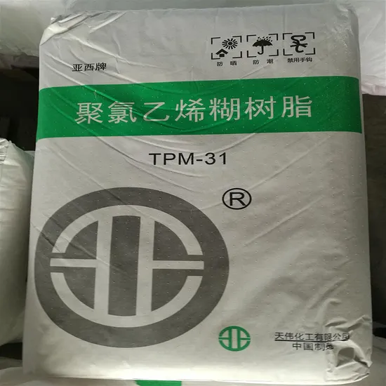 Plastic Raw Material PVC Paste Resin Tpm-31 Color White Purity 99.9% MOQ One 20FT Origin China Formula C2h3cl EINECS