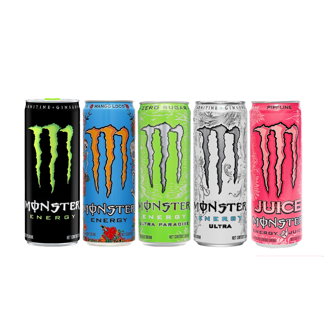 Monster Energy Drink Original, Loco Mango, Pineline, Ultra, Paradise 355ml x 24 Cans