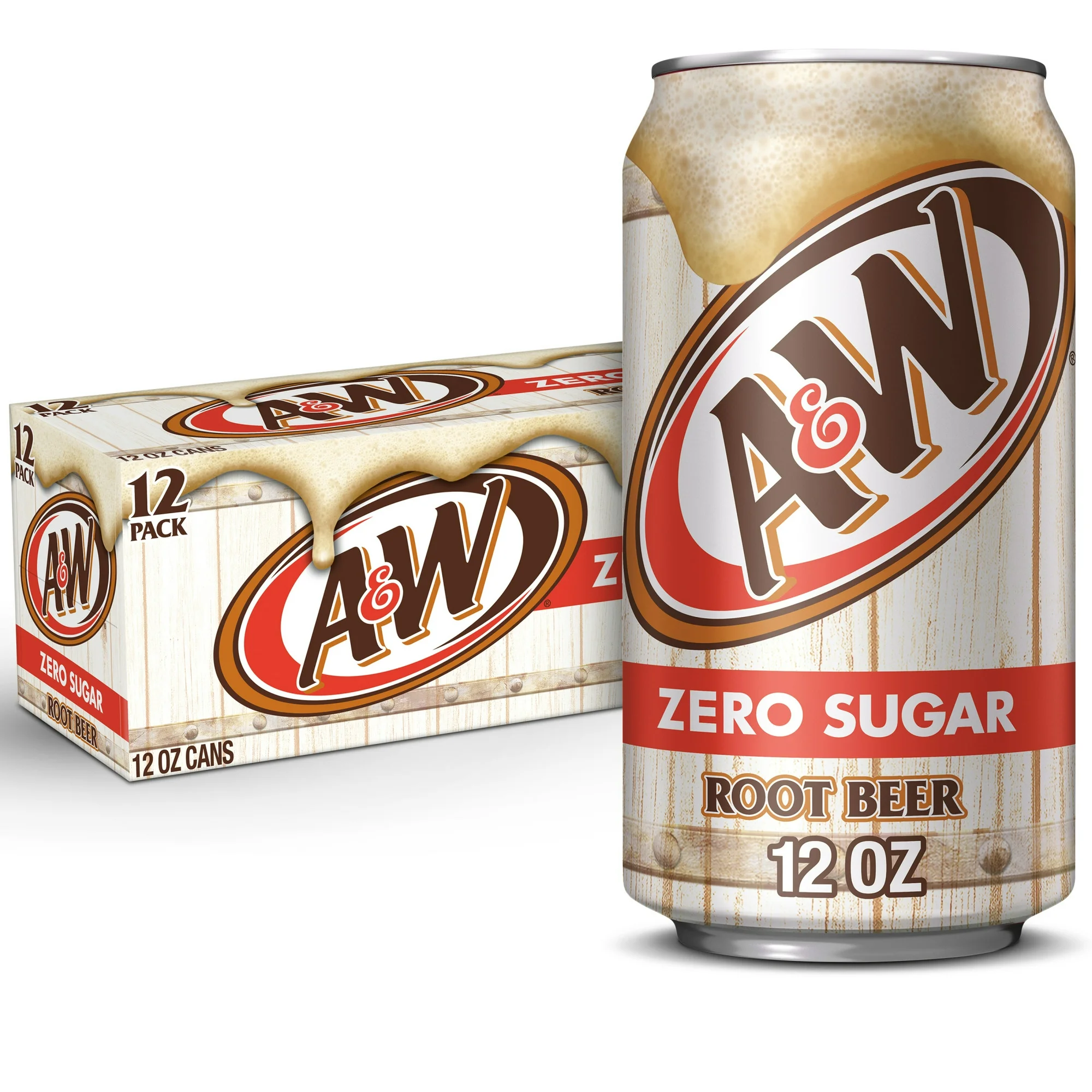 A&W ROOT BEER ZERO SUGAR CN, 12OZ/12PKX2