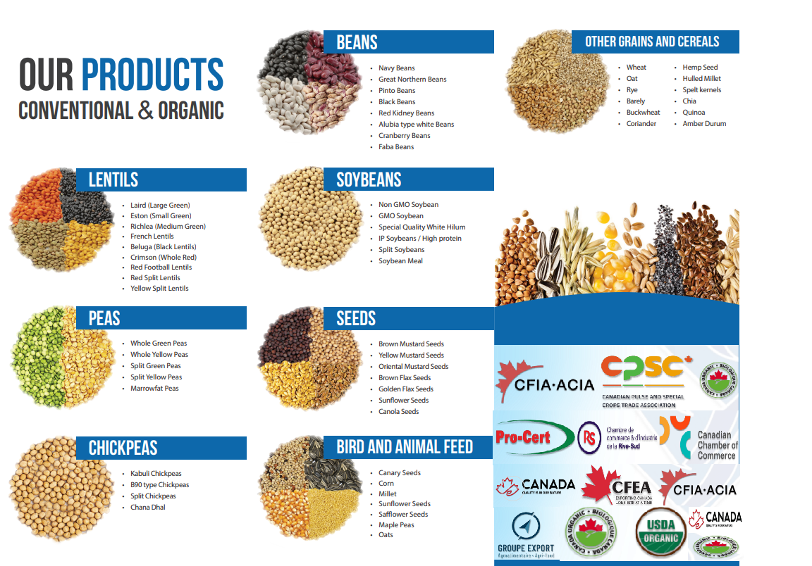 Canadian Pulses & Grains | Bulk Supply/10tons