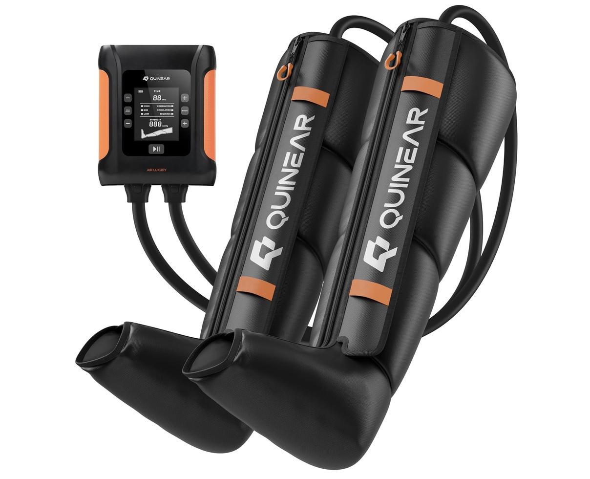 QUINEAR Professional Leg Recovery System, Cordless Air Compression Boots with Sequential Compression, Leg and Foot Mass
