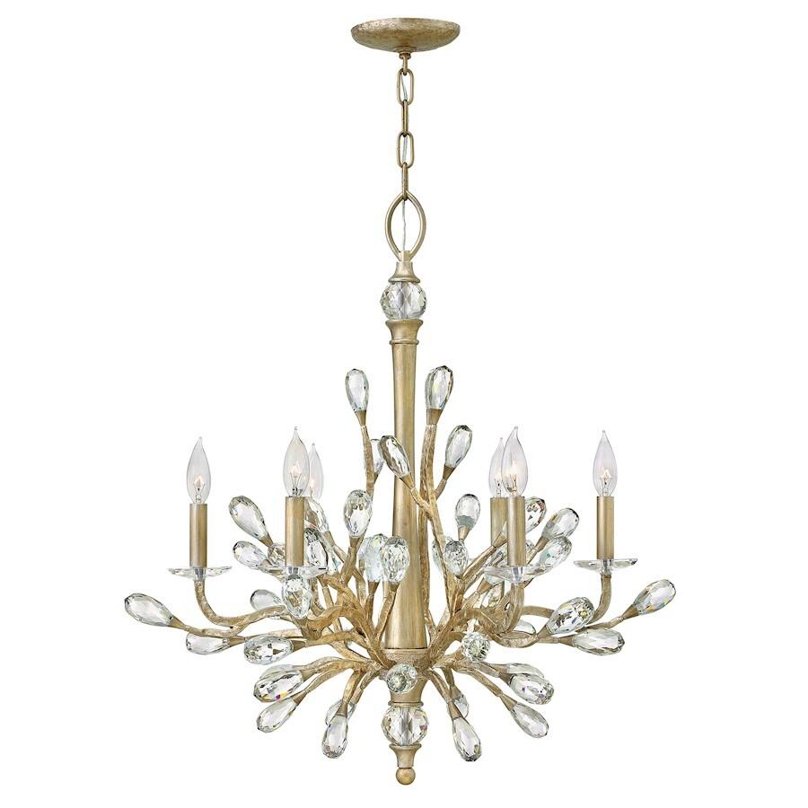 Fredrick Ramond Eve 26in 6-Light Chandelier Champagne Gold