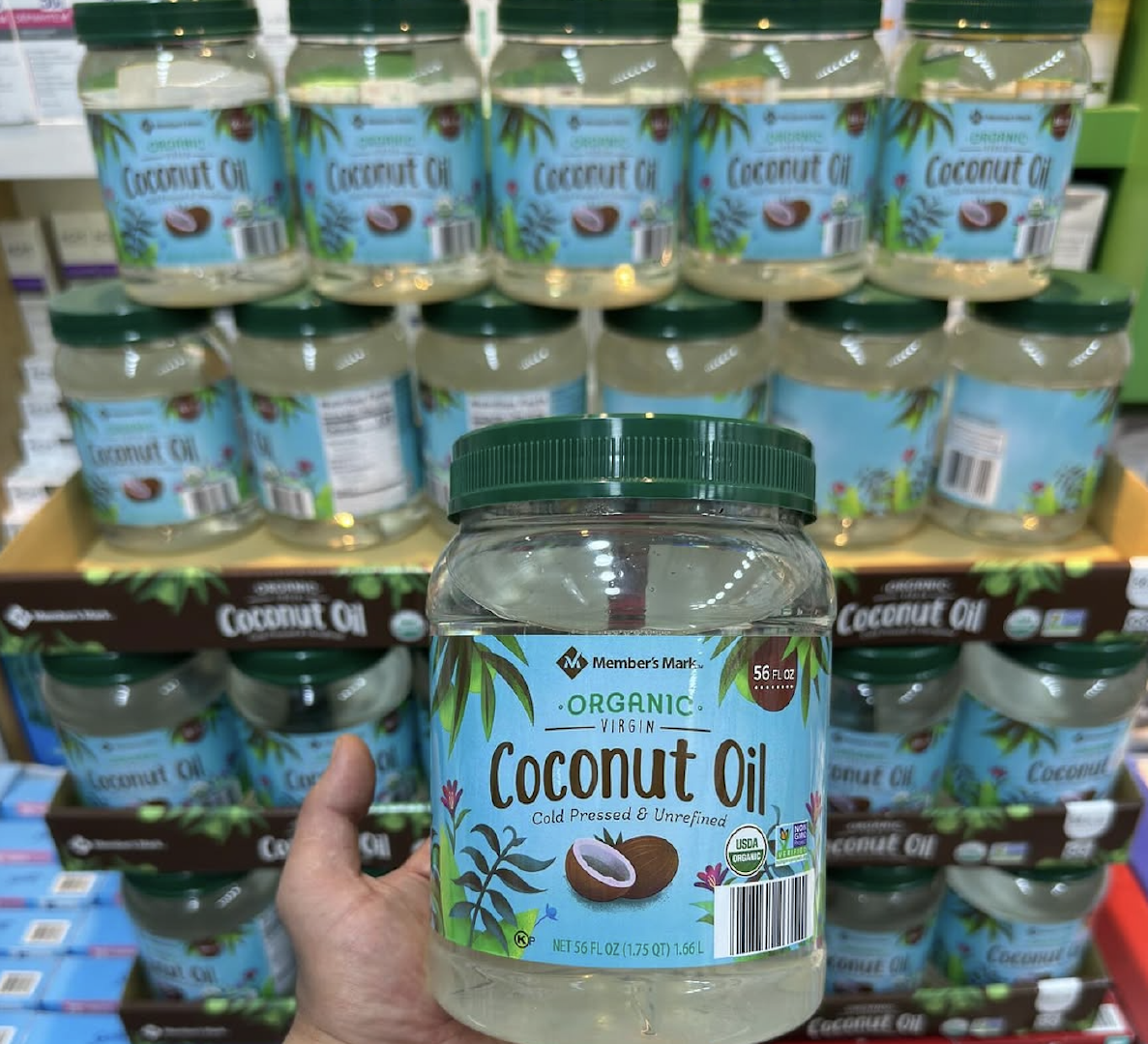 Member's Mark Virgin Coconut Oil Cold Pressed & Unrefined Coconut Oil 1.66L Ready Export