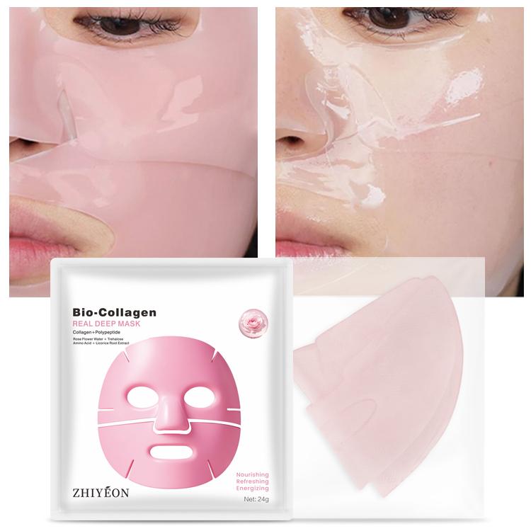 Wholesale Pink Bio-Collagen Face Mask Sheet Bio Collagen Facial Sheet Masks Overnight Hydration Korean Skincare
