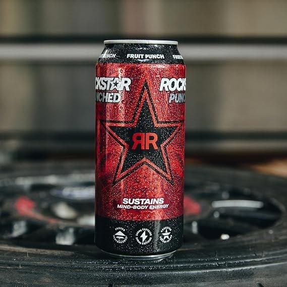 Rockstar Energy Drink Premium Caffeinated Beverage in Aluminum Can