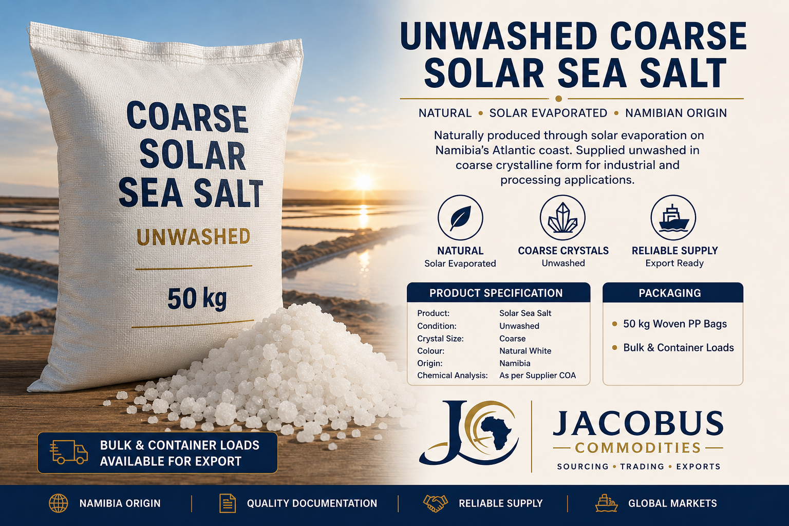 Unwashed Coarse Solar Sea Salt