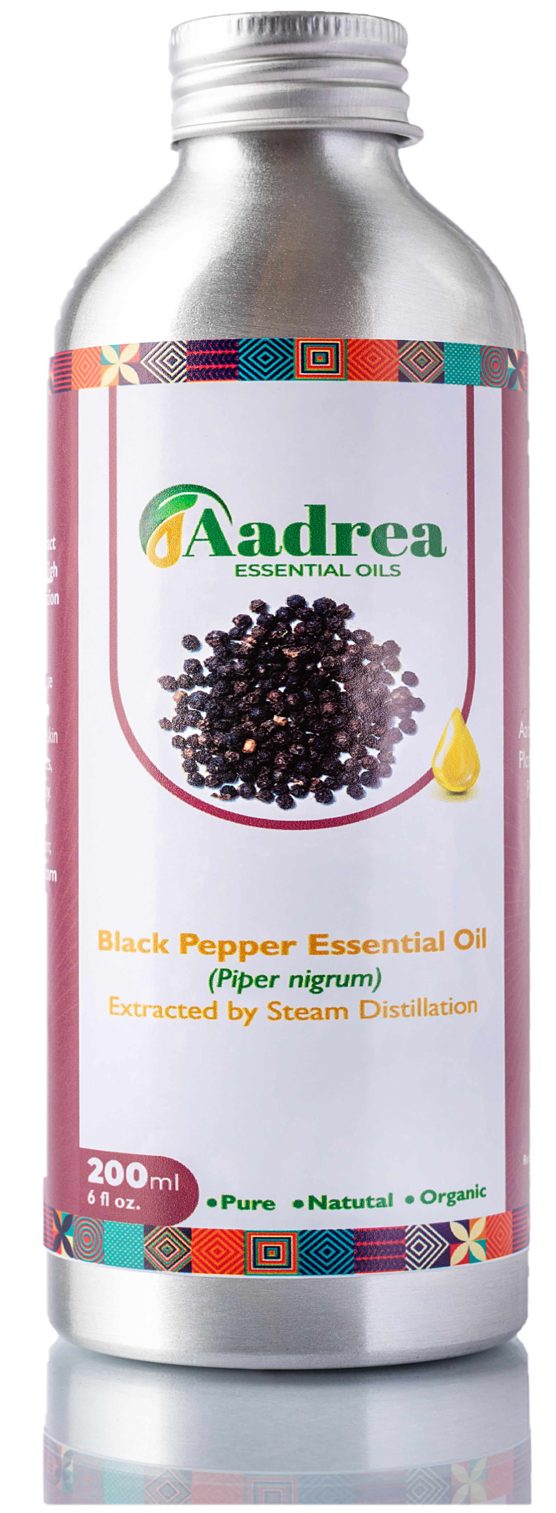 Black pepper essential oil - 100% pure natural extract of piper nigrum seeds