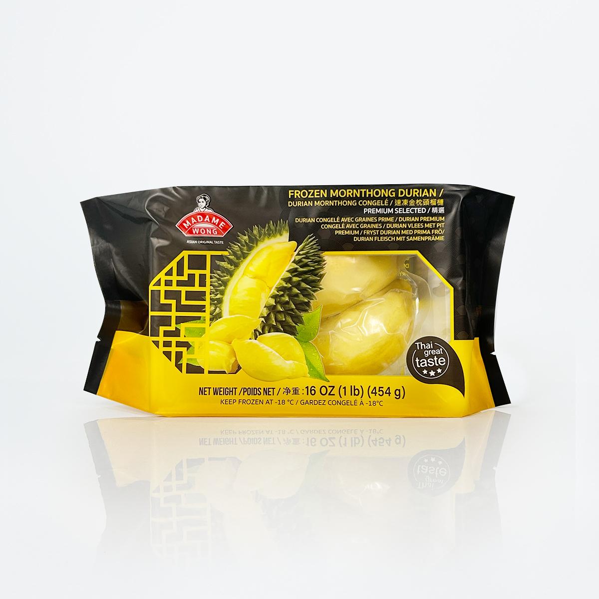 Frozen Monthong Durian Flesh Seeded from Thailand – Premium Grade | Madame Wong | 454g