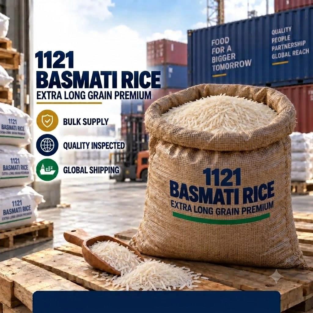 1121 Basmati Rice – Premium Export Grade | Indian Origin | Bulk Supply