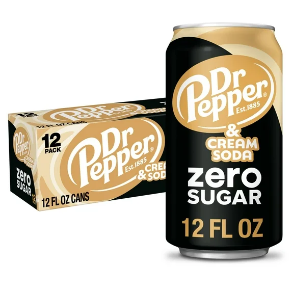 DR PEPPER CREAM SODA ZERO SUGAR CN, 12OZ/12PKX2