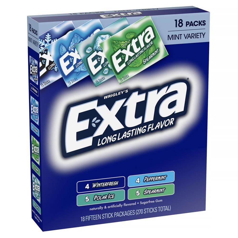 Classic Peppermint Chewing Gum Candy Offering Cool Extra Flavor and Extended Freshness Throughout The Day