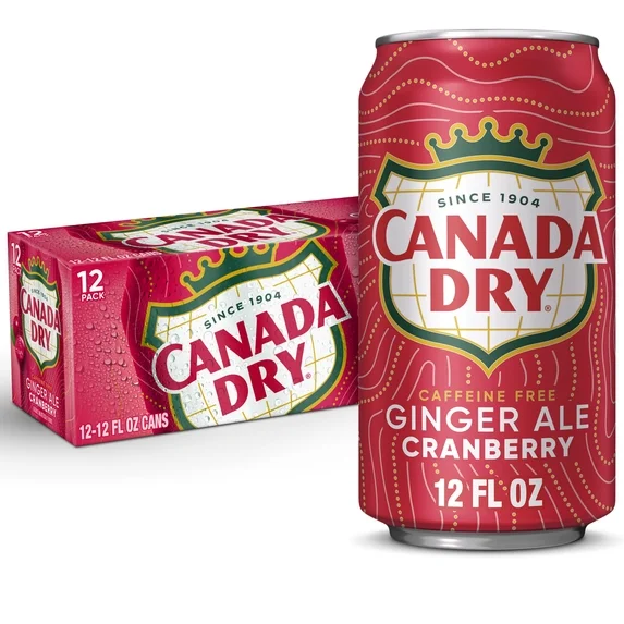 CANADA DRY CRANBERRY GINGER ALE CN, 12OZ/12PKX2