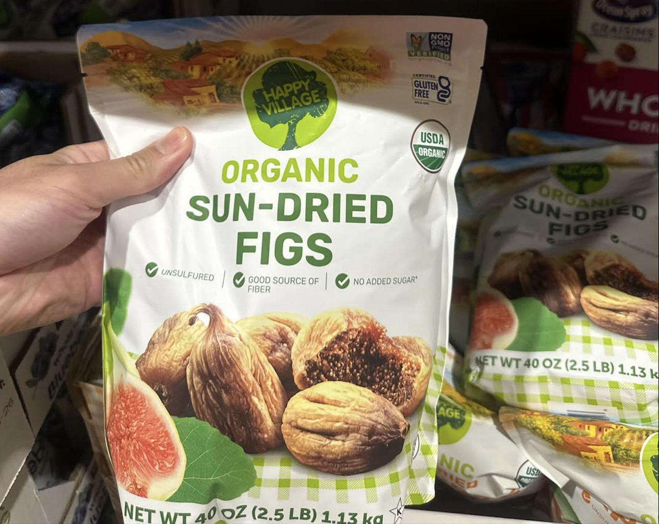 Premium Dried Fruits Happy Village Organic Sun-Dried Figs Sale USDA Organic 2.5lb Bag