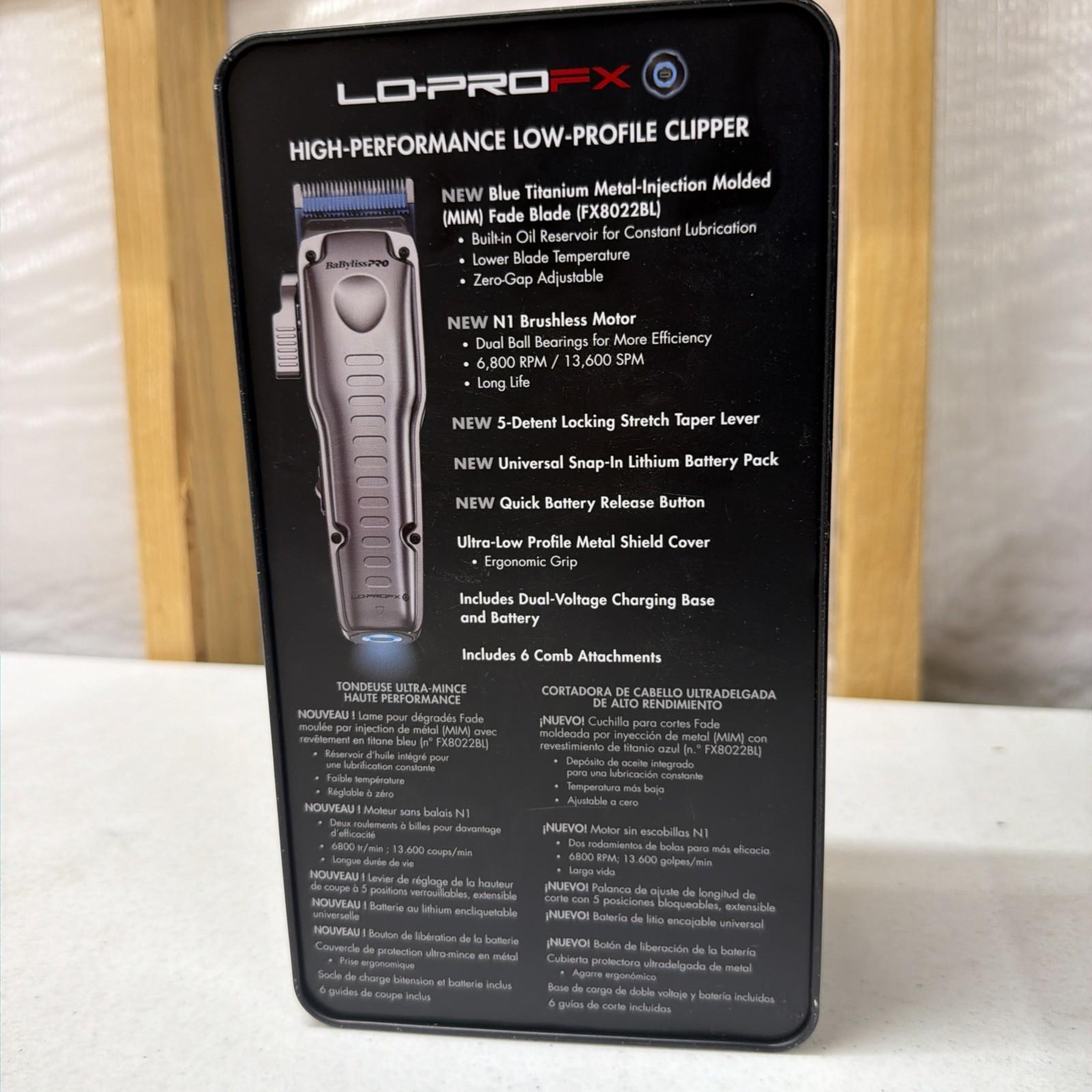 BaByliss PRO FXONE Gray LO-PRO FX One Professional Clippers w/ Battery & Charger
