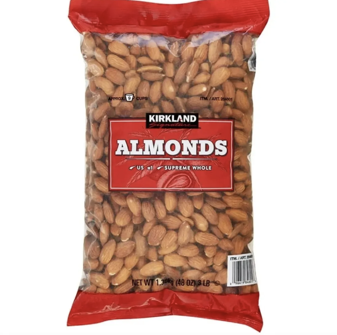 BEST KIRKLAND SIGNATURE ALMOND NUTS 3lb CAREFULLY SELECTED FOR THEIR FRESHNESS AND RICH FLAVOR