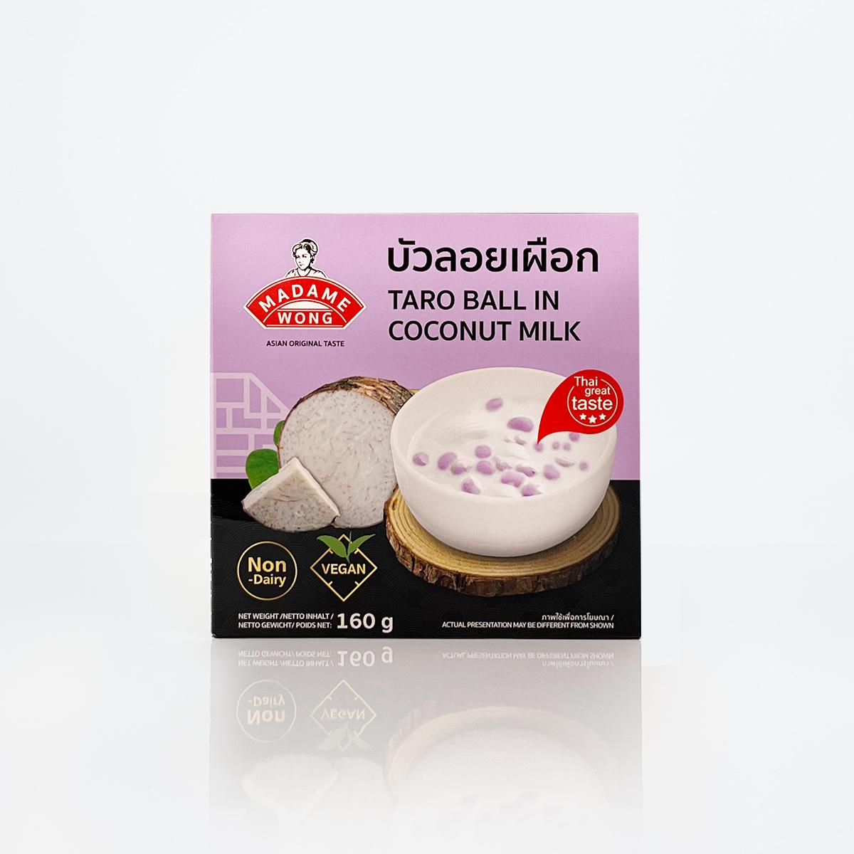 Thai Taro Balls in Coconut Milk – Frozen Ready-to-Heat Dessert | 160g x 12 | MADAME WONG