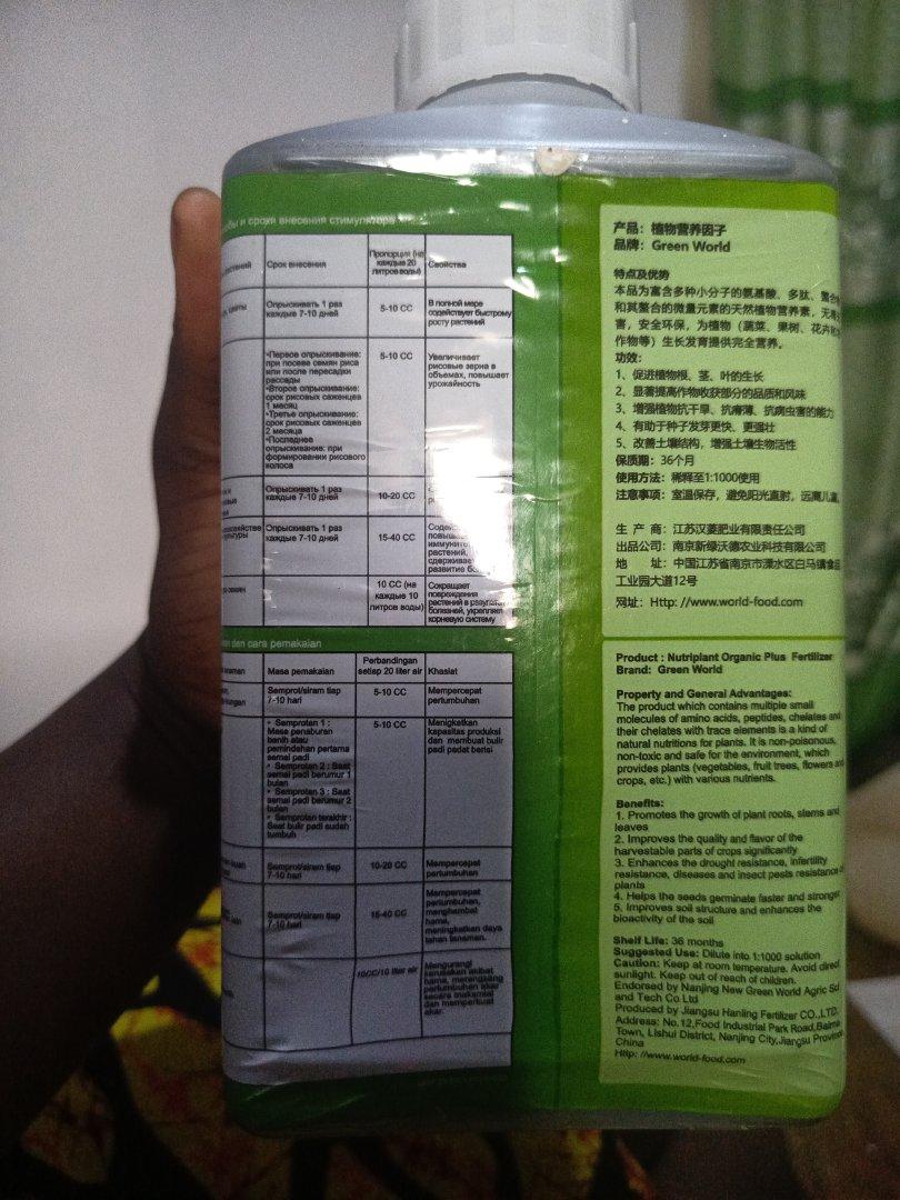 Nutriplant organic fertilizer 