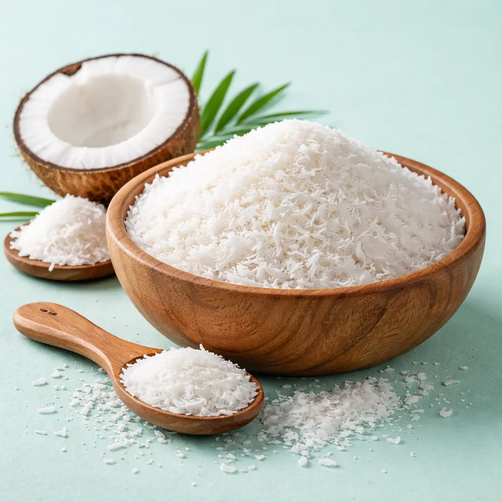 Desiccated Coconut Origin Indonesia Max. Moisture (%) Max 3% Material 100% Coconut Meat Ingredients 100% Coconut Meat Content 100% Desiccated Coconut