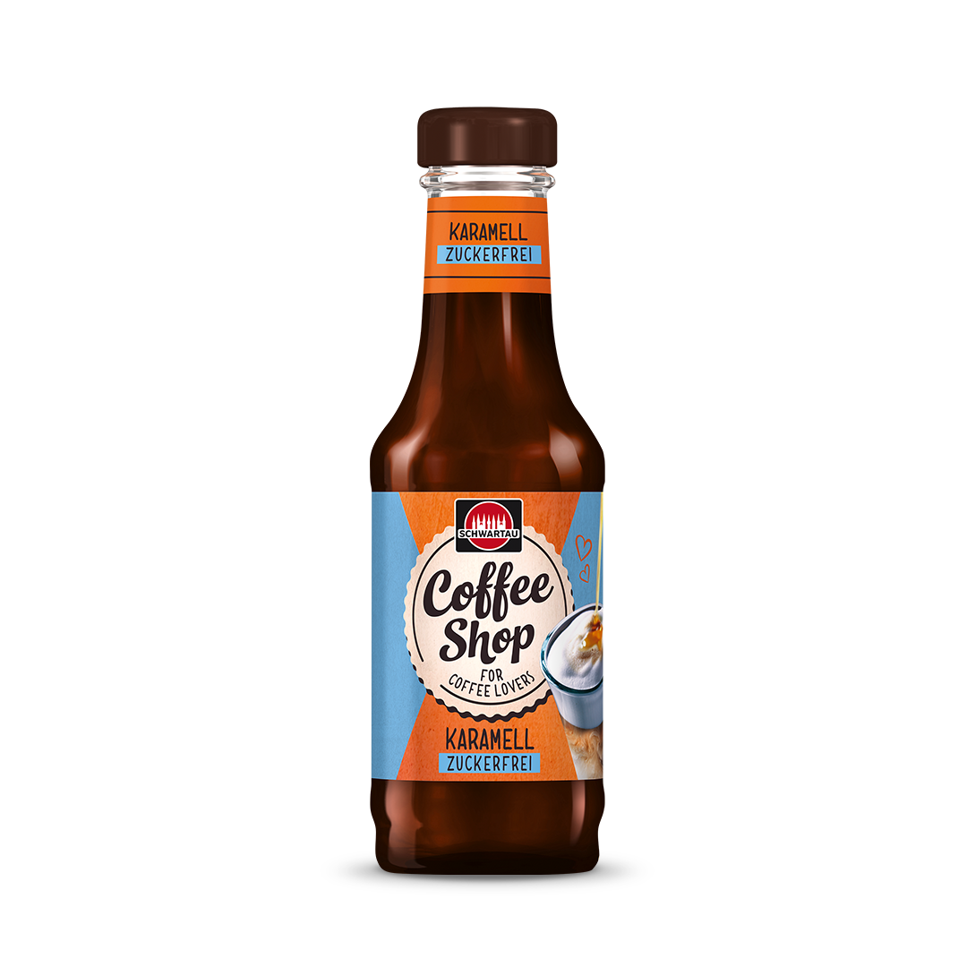 Schwartau Coffee Shop Caramel without Sugar, Coffee Syrup for Refining Coffee Specialities, 200 ml