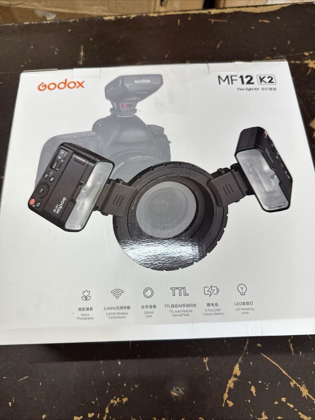 Godox MF12 K2 Macro Flash 2.4G Wireless Speedlite For Canon Nikon Sony Fujifilm