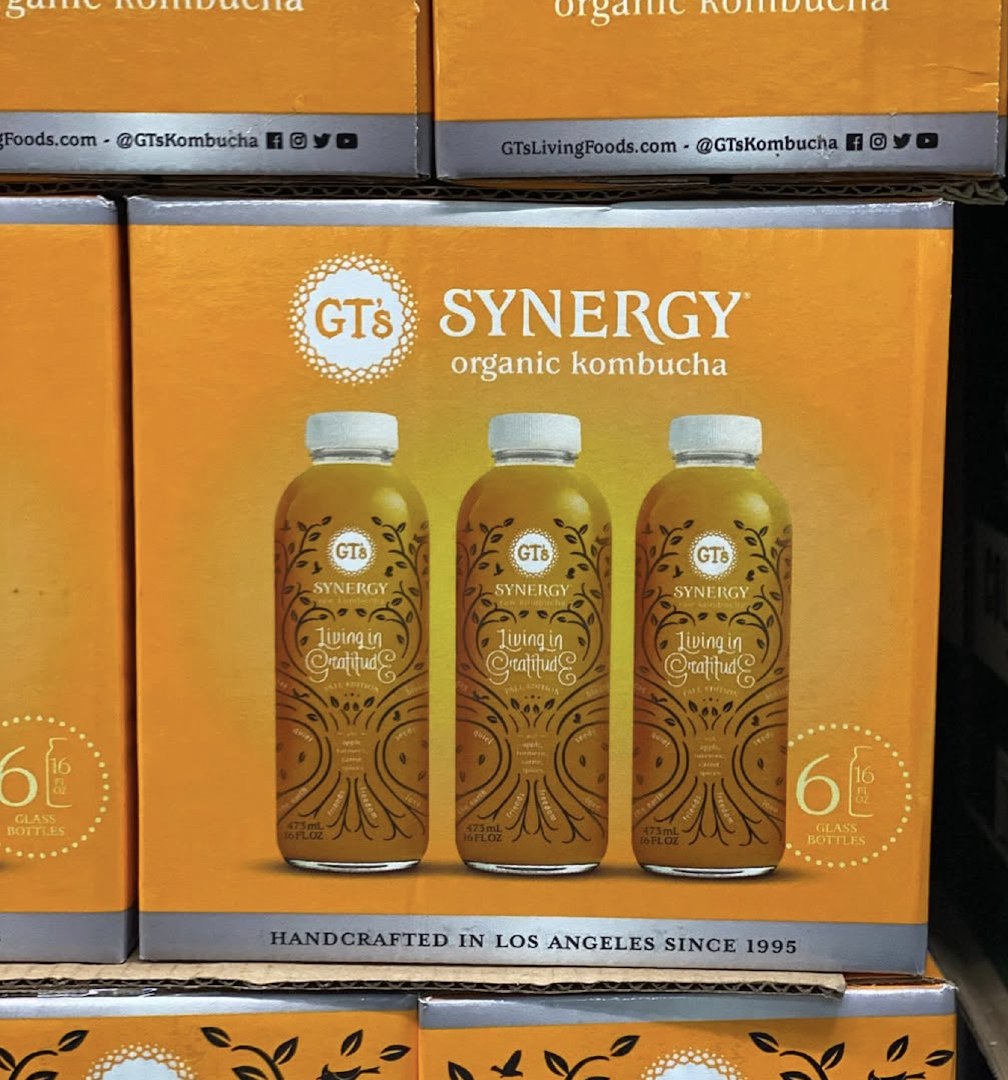 PREMIUM GT’s Living Foods Synergy Organic Kombucha 250ml,480ml (Black Chia, Raspberry Chia, Cherry Chia, Peach Mango) SALE