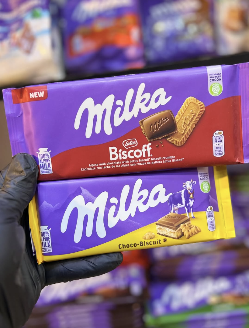 MOST DELICIOUS MILKA FLAVORS 90g,95g MILK CHOCOLATE BARS NEW MILKA FLAVORS BISCOFF ON SALE
