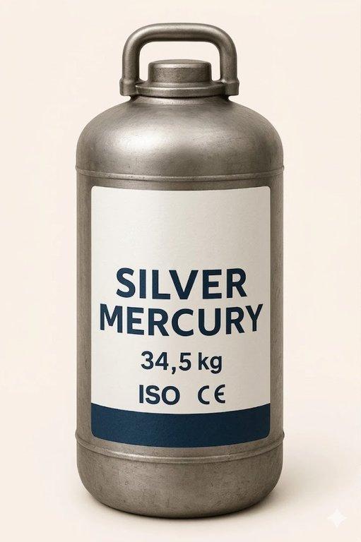 Silver Mercury Purity 99% Packaging 34.5 kg/flask