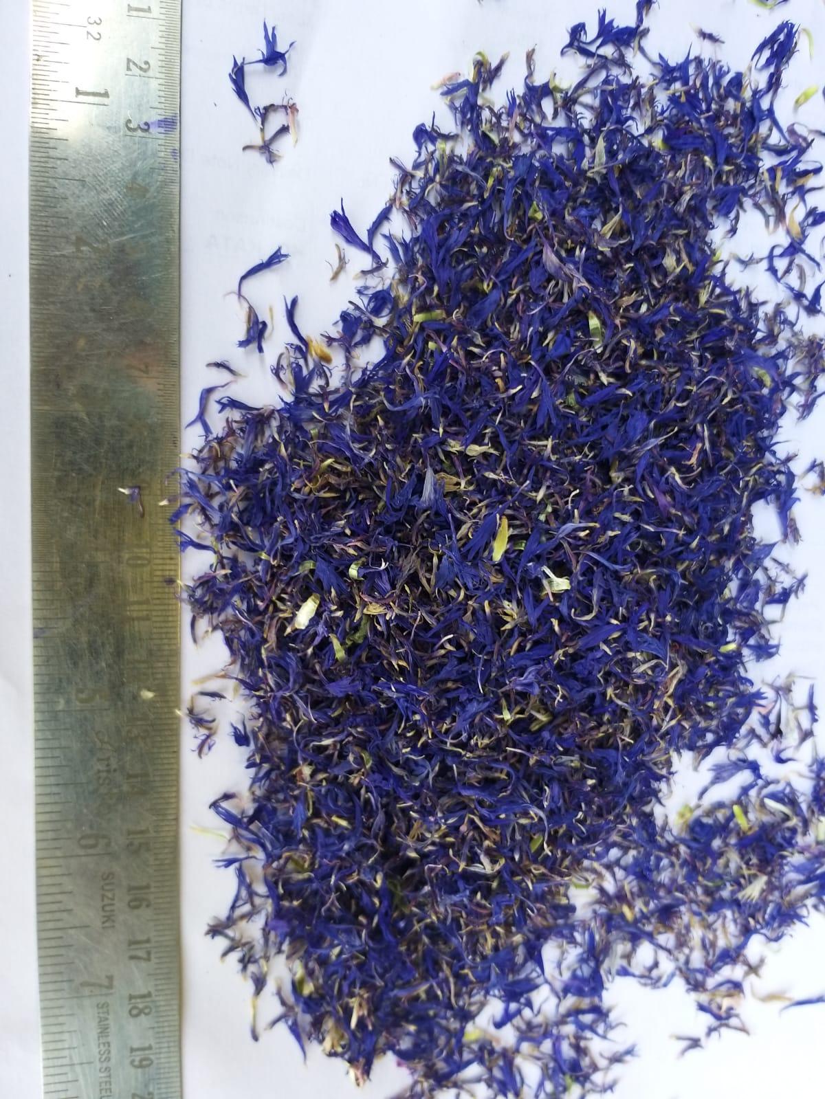 Dried Blue Cornflower Petals Grade FOOD Color BLUE Packaging HDPE BAGS Shelf Life 24 MONTHS Max. Moisture (%) 8% Packaging Details CUSTOMIZED