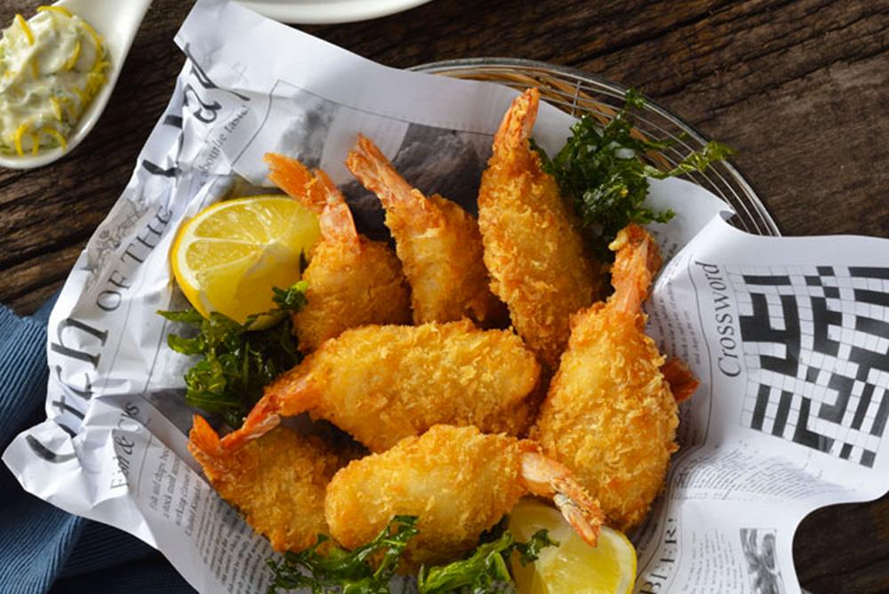Frozen breaded butterfly shrimp