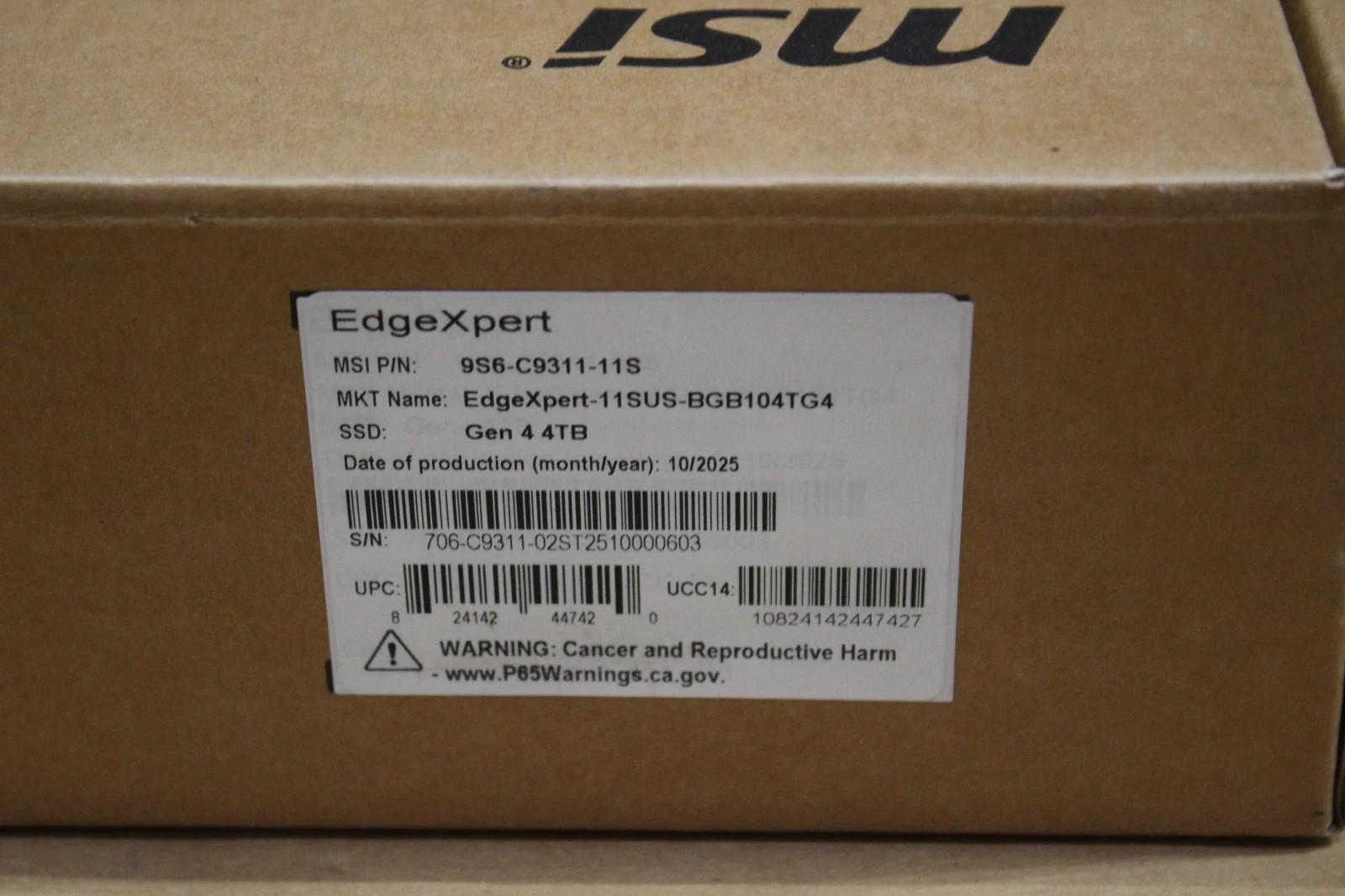 MSI MS-C931 EdgeXpert-11SUS NVIDIA DGX Spark AI Supercomputer 128GB 4TB ConnectX