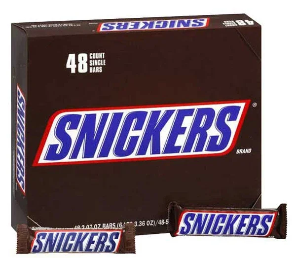 Snickers Full Size Bulk Chocolate Candy Bars -48 counts box