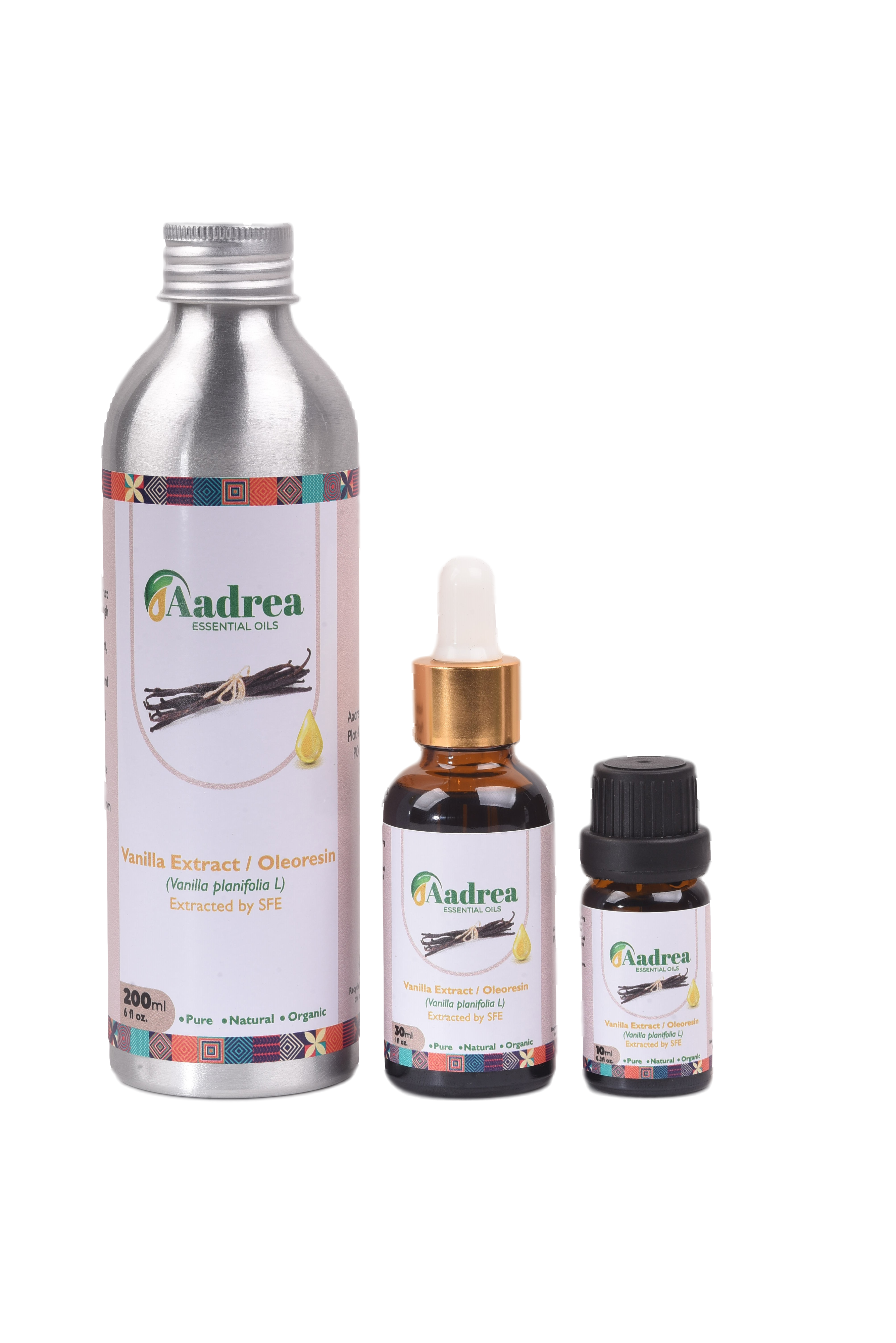 Vanilla Extract - SFE, 100% Pure, Alcohol free Form Liquid Concentration 4 Times Extraction Method CO2 Extraction Features Alcohol-Free, No Preservatives, Organic, Without Additives, Without Colourants