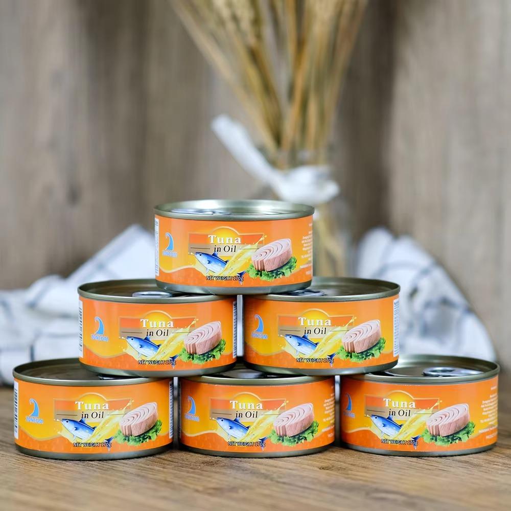 140g Canned Tuna Fish Halal Certified Mackerel Skipjack Seafood Preserved in Salt Water with Oil Direct From Body