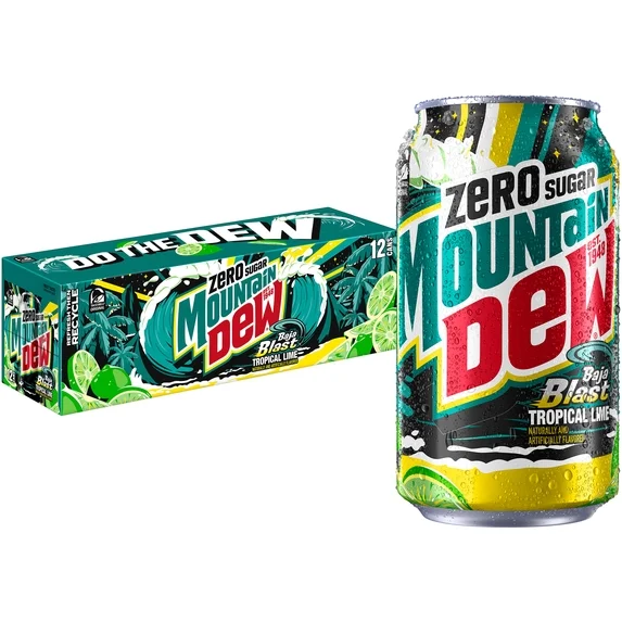 MOUNTAIN DEW BAJA BLAST ZERO CN, 12OZ/12PKX2