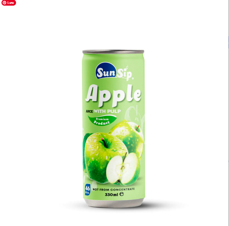 SUNSIP FRUIT JUICE with Apple – 250ml slim can Brand Name OEM/ODM Shelf Life 24 MONTH Packaging CAN