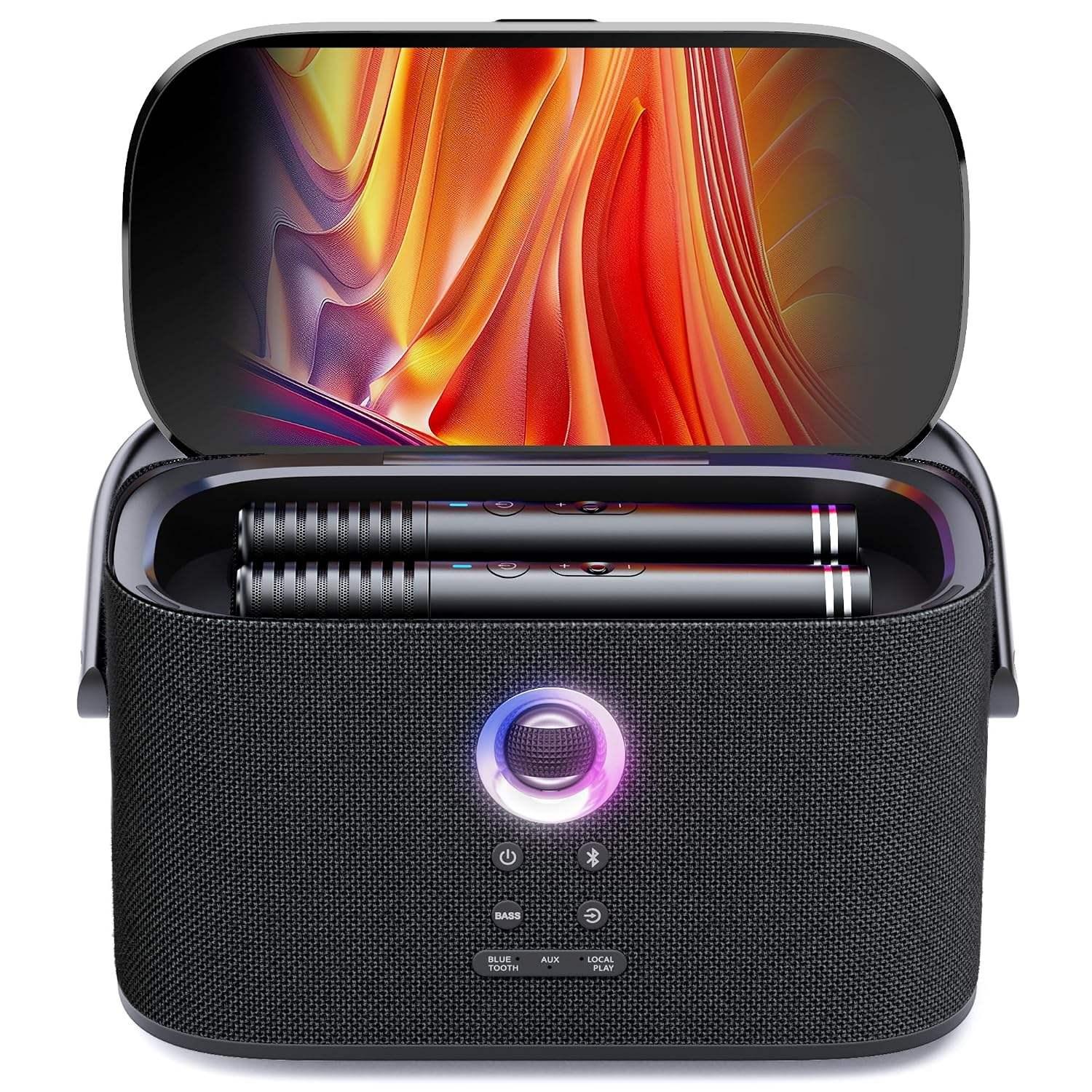 Portable All-in-One Karaoke Machine Touch Screen Wireless Microphones Bluetooth Speaker HDMI WiFi for Home Party