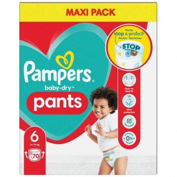 Pampers Baby-Dry Pants Size 6 (14–19 kg) – Maxi Pack (70 Diapers)