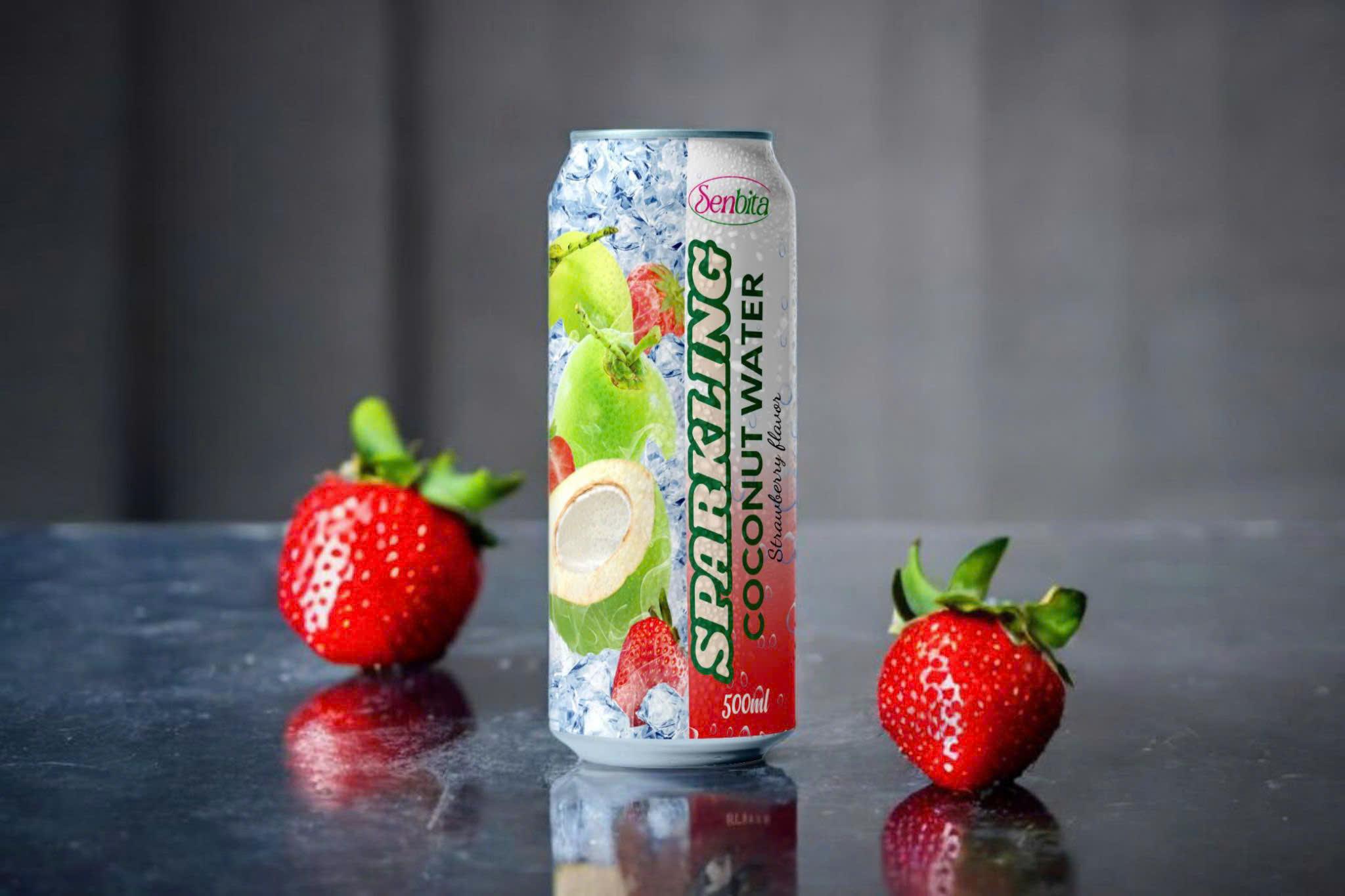 SENBITA Sparkling Coconut Water with Strawberry Juice
