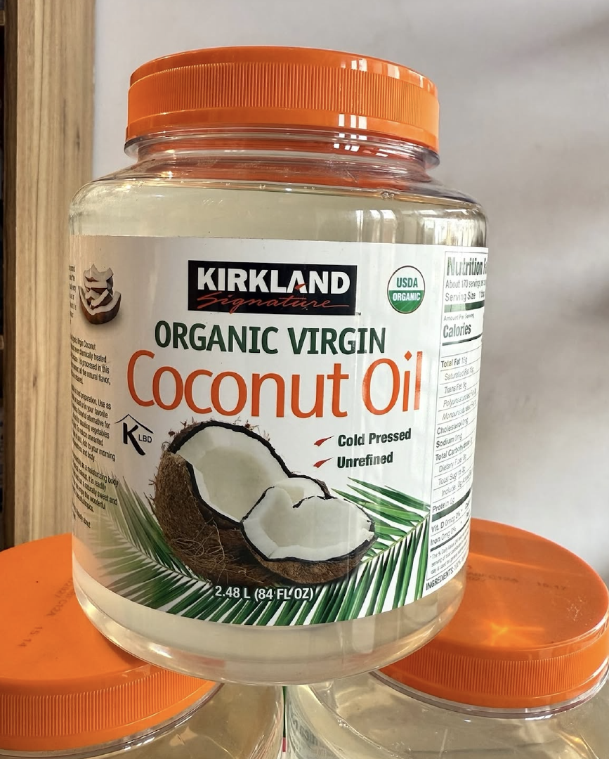 PREMIUM ORGANIC COCONUT OILS | Kirkland Signature Organic Coconut Oil Cold Pressed & Unrefined 2.48L