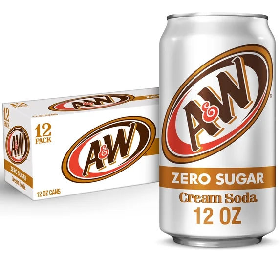 A&W CREAM SODA ZERO SUGAR CN, 12OZ/12PKX2