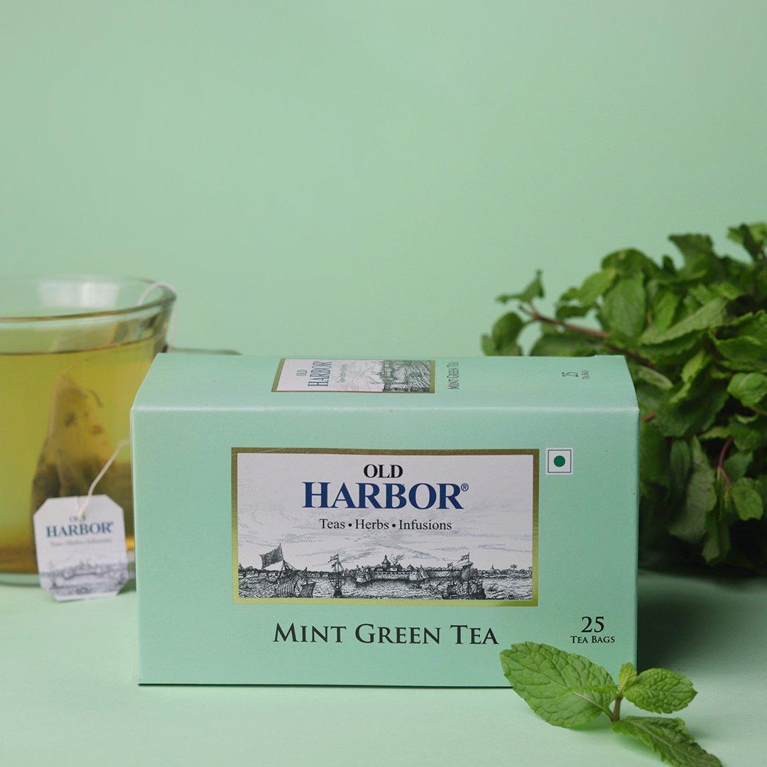 Old Harbor Mint Green Tea Packaging