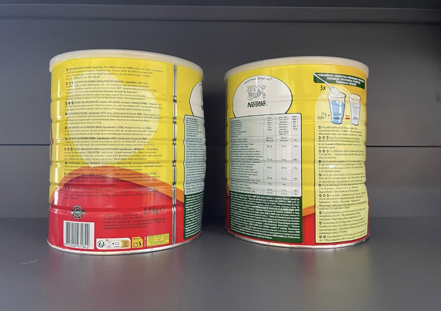 CONSISTENT SUPPLY ORIGINAL Nestlé Nido Instant Full Cream Milk Powder (2.5kg & 900g) FOR SALE