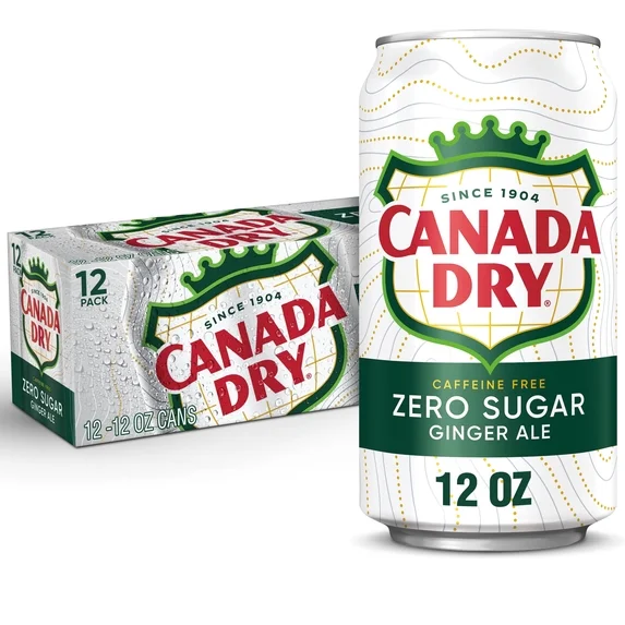 CANADA DRY GINGER ALE ZERO SUGAR CN, 12OZ/12PKX2