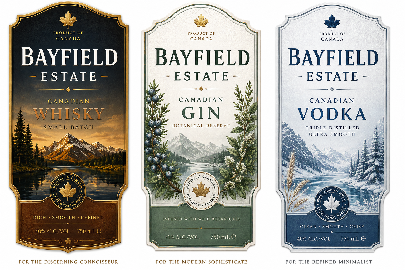 Vodka whisky Gin Canadian