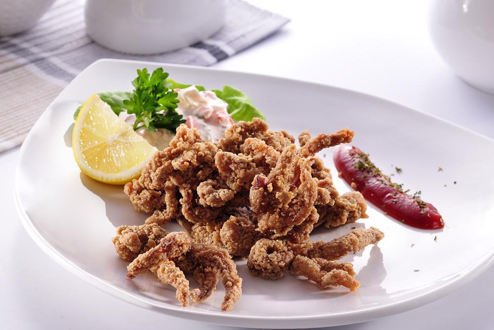 Frozen breaded tentacle and ring