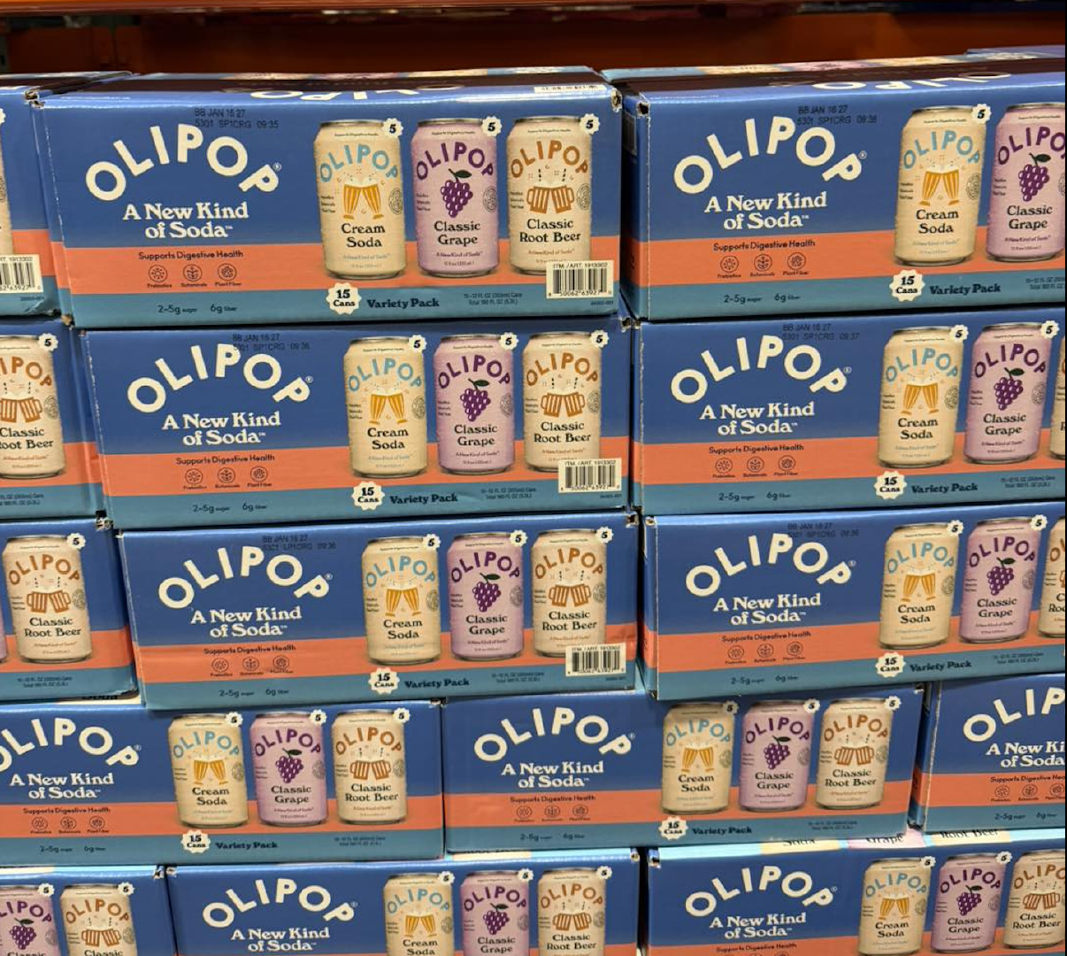 HEALTHY SODA BRANDS OLIPOP FUNCTIONAL PREBIOTIC SODA  355ml x 15 VARIETY PACK(Strawberry Vanilla, Vintage Cola, Lemon Lime&more) FOR SALE – product thumbnail, market insight supplier card