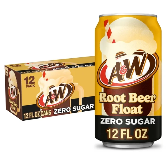 A&W ROOT BEER FLOAT ZERO SUGAR CN, 12OZ/12PKX2