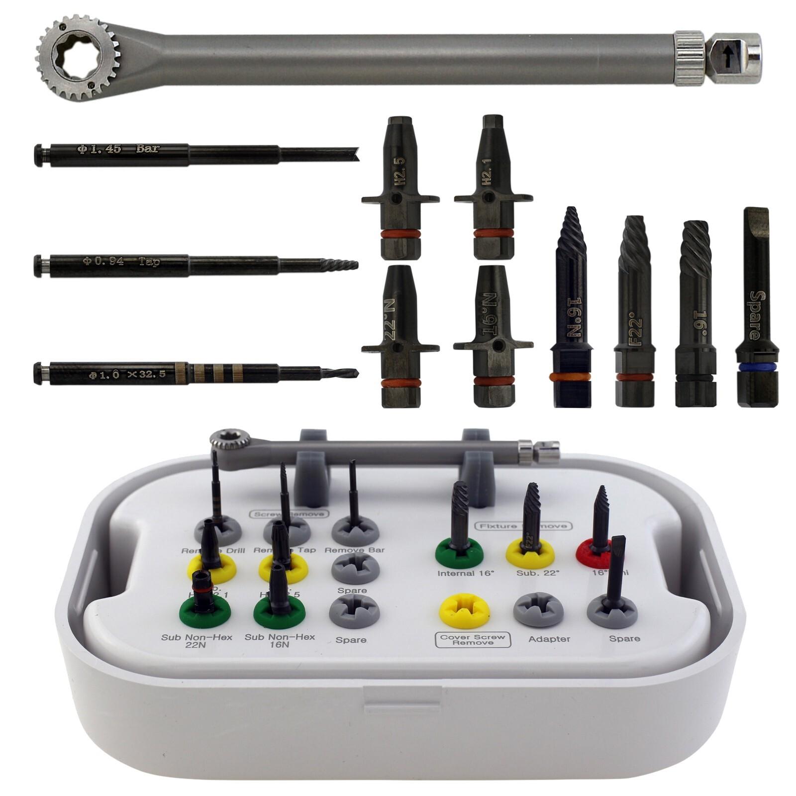 Implant Fixture & Fractured Screw Removal Kit SOS Borken Extractor Surgical Tool