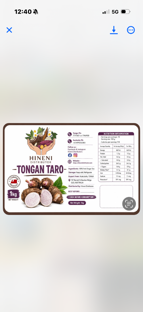 Frozen Taro